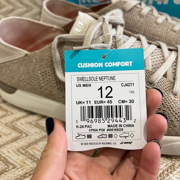 Reef Swellsole Neptune Sneakers Tan NWT - Picture 3 of 12